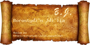 Borostyán Júlia névjegykártya